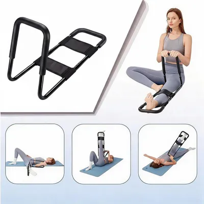 Immagine prodotto di Estensore per gambe - Dispositivo per lo stretching delle gambe - Struttura in metallo regolabile - Maniglia - Portatile - 79 x 41 cm - Esercizi per migliorare la flessibilità