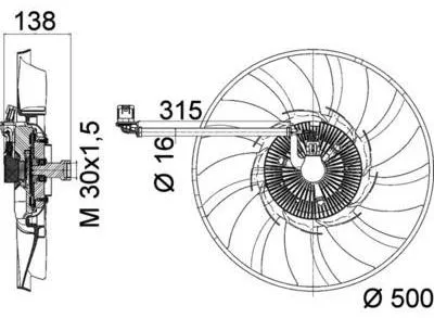 Produktbild von MAHLE CFF 471 000P Lüfter Motorkühlung Kühlerlüfter für LAND ROVER Range Rover Sport (L320) Wasserkühler Ø500mm