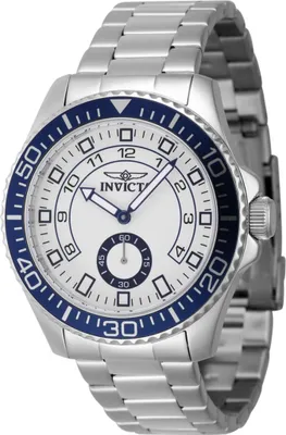 Zdjęcie produktu dla Invicta Pro Diver 47124 Zegarek Męski - Mechanizm Kwarcowy - Stal Nierdzewna z Białą Tarcza - 44 mm