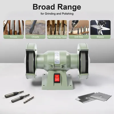 Produktbild von Bank-Schleifmaschine - Doppelschleifer - 125 mm - 250 W - 2800 U/min - 220 V EU-Stecker - Braun