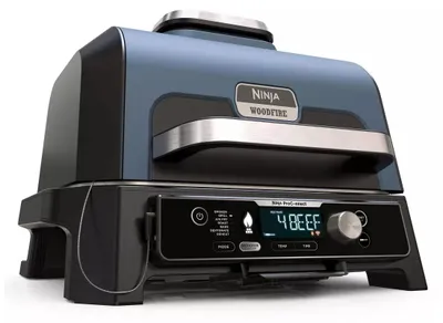Produktbild von Ninja Woodfire Pro Connect XL 7-in-1 Outdoor elektrischer BBQ Smoker Grill, App-Steuerung, Air Fryer mit Woodfire Pellets 1,7 kW