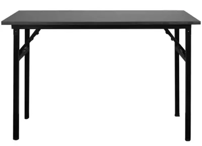 Produktbild von Konferenztisch, Klapptisch 100x60 cm, Schreibtisch, Robust Metallrahmen, Schwarz