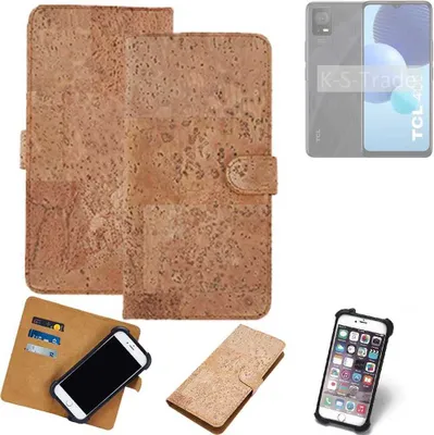 Produktbild von K-S-Trade Hülle kompatibel mit TCL 406  Kork Handyhülle Cover  Schutzhülle TPU Case Bumper in Hellbraun, (1x)