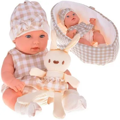 Produktbild von Jokomisiada ZA5007 BE Realistische Babypuppe mit Häschen
