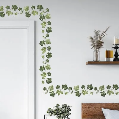 Productafbeelding van Famanu Wandstickers, groene klimopbladeren - 6 vellen