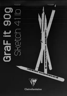 Produktbild von Clairefontaine 5x Skizzenblock GraF'it, DIN A6 80 Blatt Schwarz 96618C