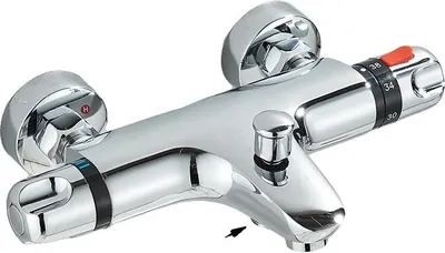 Produktbild von Thermostat-Duschmischer, Heiß- und Kaltregelung, Badezimmer-Wasserhahn, Chrom A