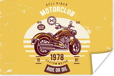 Produktbild von MuchoWow® Poster Motorrad - Retro - Briefe - Zitat 180x120 cm - Fotoplakat