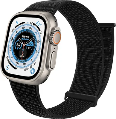 Produktbild von Strap-It Apple Watch Ultra Nylon Looparmband (Schwarz)