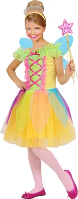 A young girl wearing a fairy costume.