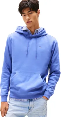 Produktbild von Tommy Jeans Herren Hoodie Regular Fit Flag Fleece mit Kapuze, Blau (Soft Sapphir