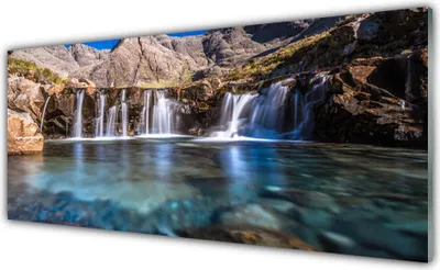 Produktbild von Glasbilder 125x50 Wandbild Druck auf Glas Wasserfall Natur