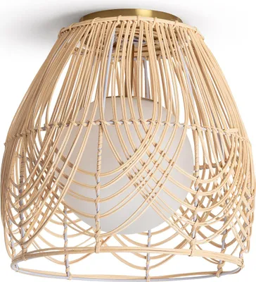 Produktbild von LED-Deckenleuchte Rattan und Glas Bagrat Natürlich
