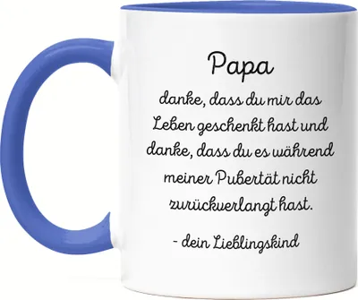 Produktbild von Papa Danke dass du mir das Leben geschenkt hast Tasse Blau Vatertag Lustig Humor