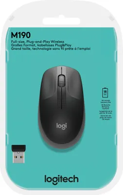 Produktbild von Logitech M190 Maus kabellos schwarz, anthrazit