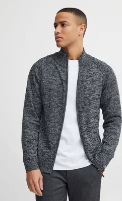 Produktbild von BLEND BHDaniri Herren Strickjacke Cardigan Feinstrick mit Stehkragen Reißverschluss Rippbündchen Baumwollmischung Regular fit