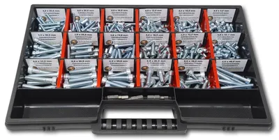 Produktbild von Zylinderkopfschrauben Sortiment M4-M5-M6 // 8mm-40mm 375 tlg. Schraubenbox DIN 912/ISO4762 Bolzen Maschinenschrauben Zylinderkopfschrauben
