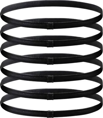 Produktbild von 6 Stück Haarband Herren, Dünn Sport Elastische Schwarz Haarbänder Rutschfeste Stirnbänder Männer Damen für Fußball/Yoga/Laufen/Fitnessstudio/Tennis Headbands