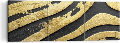 Produktbild von Bild auf Leinwand - Leinwandbild - 3 Teile - Abstraktion dreidimensional Gold - 120x40cm - Wand Bild - Wanddeko - Wandbilder - Leinwanddruck - Bilder - Wanddekoration - Leinwand bilder - CA120x40-4461