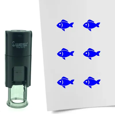 Produktbild von CombiCraft Selbstfärbender Stempel 'Fisch' in der Farbe Blau, Ø10mm