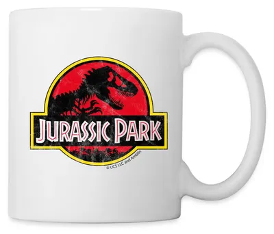 Produktbild von Spreadshirt Jurassic Park Klassisches Logo Tasse, One size, Weiß