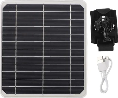 A solar panel with accessories.