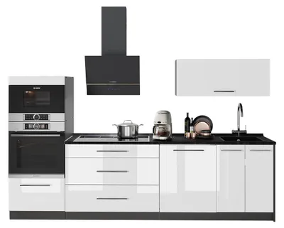 Zdjęcie produktu dla Zabudowa kuchenna Vicco Fame-Line Biały wysoki połysk/Antracyt 280 cm, BP Antracyt, Model 64671