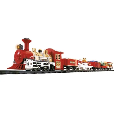 Image de Train de Noël avec accessoires p. Village de Noël, set de 26 pièces, locomotive, wagon et rails