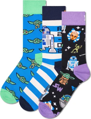 Produktbild von Happy Socks Herren Socken, 3er Pack - STAR WARS, Geschenkbox, Motivsocken Star Wars Gift Set Team Mando 41-46