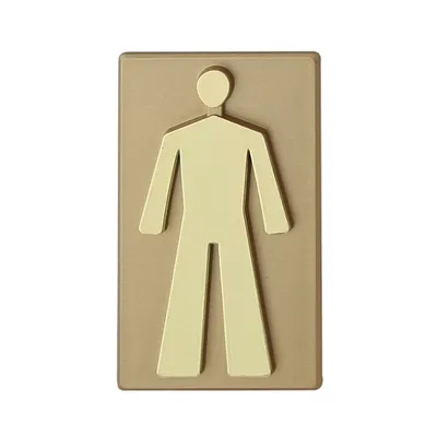 Produktbild von DOMINO WC Schild Selbstklebend 8,5 cm x 4,7 cm | Toilettenschilder Herren WC | Türschild Gäste | Idealer WC Aufkleber | Toiletten Schild | WC-Schilder für Büros, Restaurants | Farbe: GOLD
