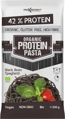 Productafbeelding van Max Sport Organische Proteïne Pasta 200 g Spaghetti (zwarte bonen) / Proteïnerijke pasta, rijst / Glutenvrij, vezelrijk - Pasta gemaakt van eiwitten