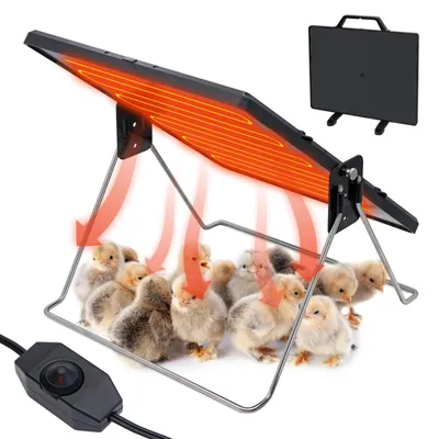 Imagen del producto de Calentador para jaulas de aves, placa calefactora de 140W, 40x30 cm, con soporte giratorio de 360 grados