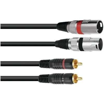 Produktbild von OMNITRONIC Adapterkabel 2xXLR(M)/2xCinch 1,5m sw