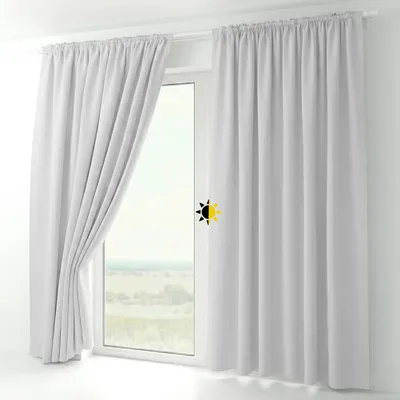Produktbild von 2er Set Verdunkelungsgardine mit U-Band, Blackout Vorhang abdunkelnd, Größe und Farbe wählbar,140x245cm,Weiß