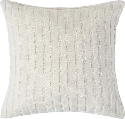 Produktbild von HOMESCAPES Zopfmuster-Kissenbezug in Creme, 100% Baumwolle, 45 x 45 cm