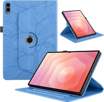 Obrázek produktu pro Pro Samsung Galaxy Tab S11 Ultra Koženkové pouzdro s 360stupňovou rotací Blue