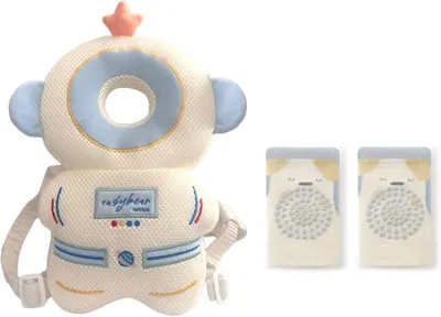 Immagine prodotto di Protegge la testa del bambino dalle cadute con protezioni per le ginocchia - Casco per bambini antiurto - Cuscinetto regolabile per prevenire le cadute