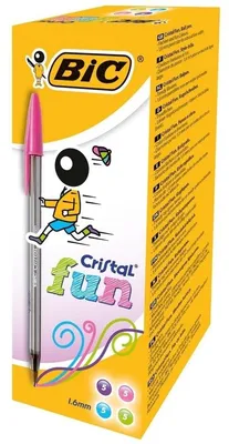 Productafbeelding van BIC Cristal, groot formaat, vulpen, blauw, groen, roze, paars, 20 stuks