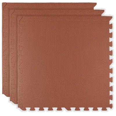 Produktbild von Humbi Schaumstoffbodenmatte 180x60 Großes wasserdichtes sicheres Schaumstoffpuzzle 3tlg. Ziegelstein