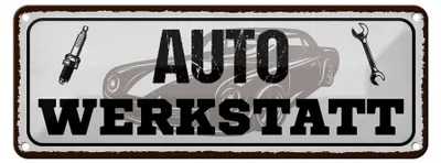 Produktbild von Blechschild Spruch 27x10cm Auto Werkstatt Werkzeug Dekoration