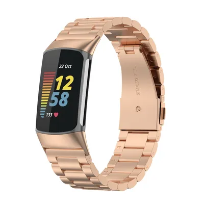 Image de Pour Fitbit Charge 6 / 5 Style Acier Bracelet de remplacement Montre Smart Watch Rose