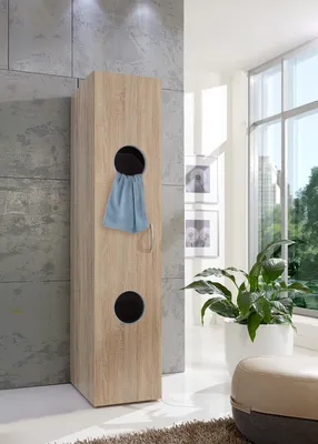 Produktbild von Mehrzweckschrank "Multiraumkonzept" in EICHE SAEGERAU-NACHBILDUNG mit einer Tür. Abmessungen (BxH) 40x185 cm