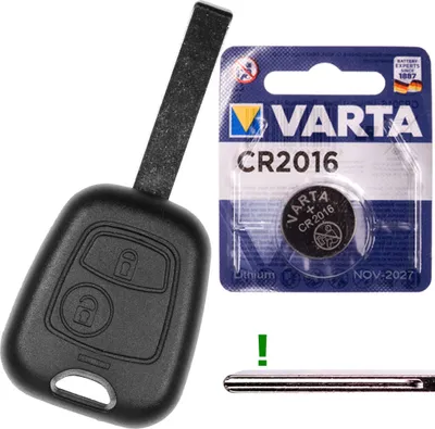 Produktbild von Autoschlüssel Funk Fernbedienung Austausch Gehäuse mit 2 Tasten + HU83 Rohling + Batterie kompatibel mit Peugeot 207 307 308 I Citroen C4