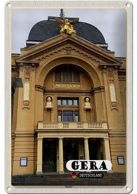 Produktbild von Blechschild Städte Gera Theater Mittelalter 20x30cm