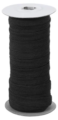 Elastische Bänder 12 mm x 18 m, Polyester, Stretchband, Schwarz