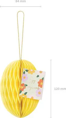 Produktbild von Waben-Papierdeko-Ei, gelb, 12 cm