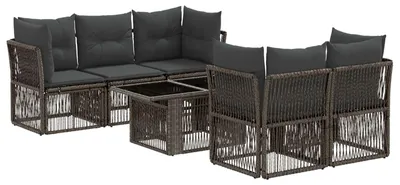 Produktbild von vidaXL Gartensofa-set 6 stk. Grau Poly-Rattan