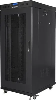 Produktbild von Lanberg FF01-6627-23BL, Freistehendes Gestell, 27U, 1200 kg, Ablageschienen, 70 kg, Schwarz