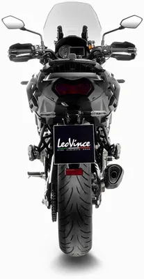 Produktbild von LeoVince Endschalldämpfer LV-14 R Black Edition mit Zulassung, Edelstahl schwarz, Carbon Kappe & Hitzeschild kompatibel mit Kawasaki Versys 1000 Bj. 2019 - 2024 E5 / Bj. 2025 - 2026 E5+