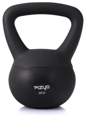 Productafbeelding van Kettlebell 2 kg, PVC, antislip, zwart, voor fitness